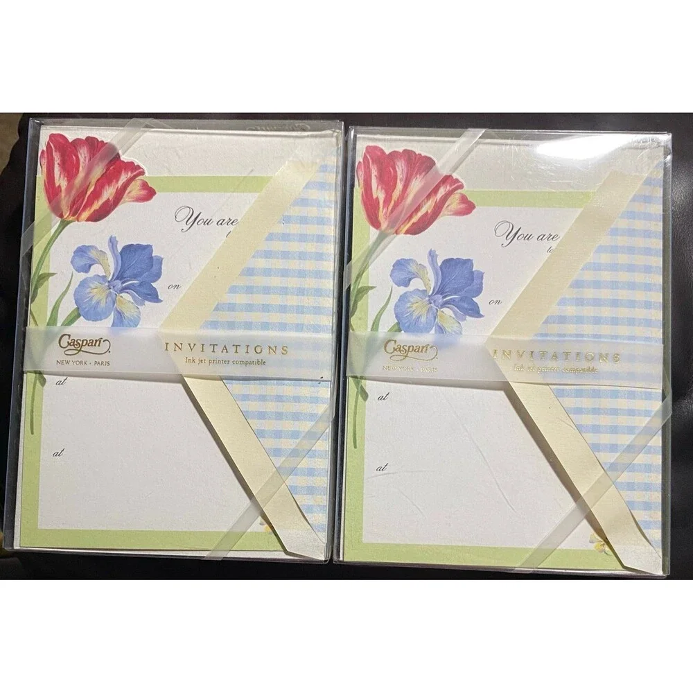 Invitations & Envelopes 2) boxes of 8 Cutting Garden Tulip Design